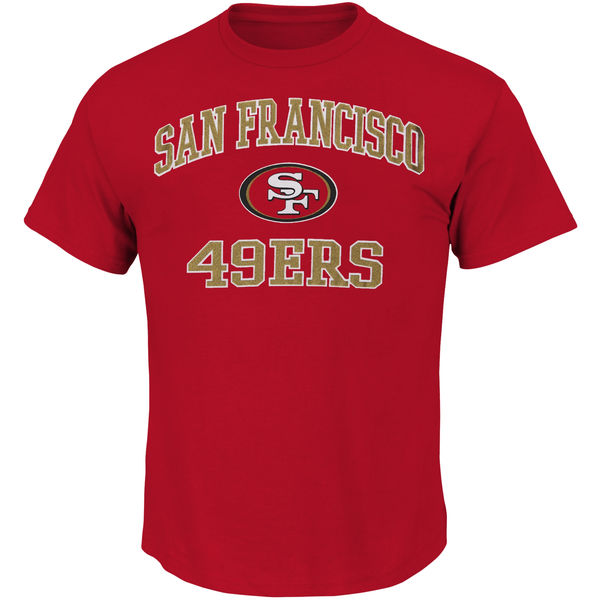 Men NFL San Francisco 49ers Majestic Big and Tall Heart  Soul III TShirt Scarlet